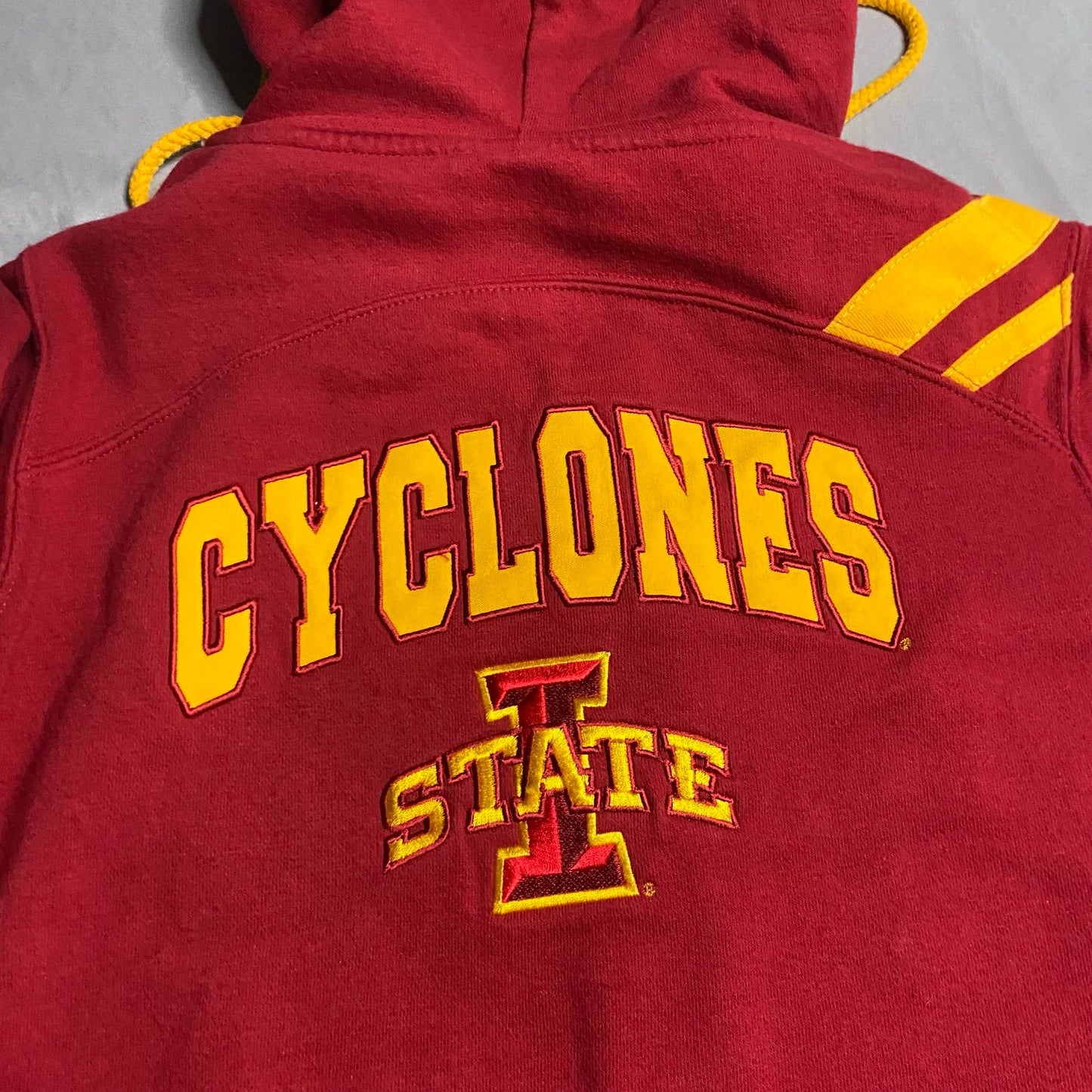 Iowa State Cyclones Hoodie Sweatshirt Womans Small Red Yellow Embroidered NCAA