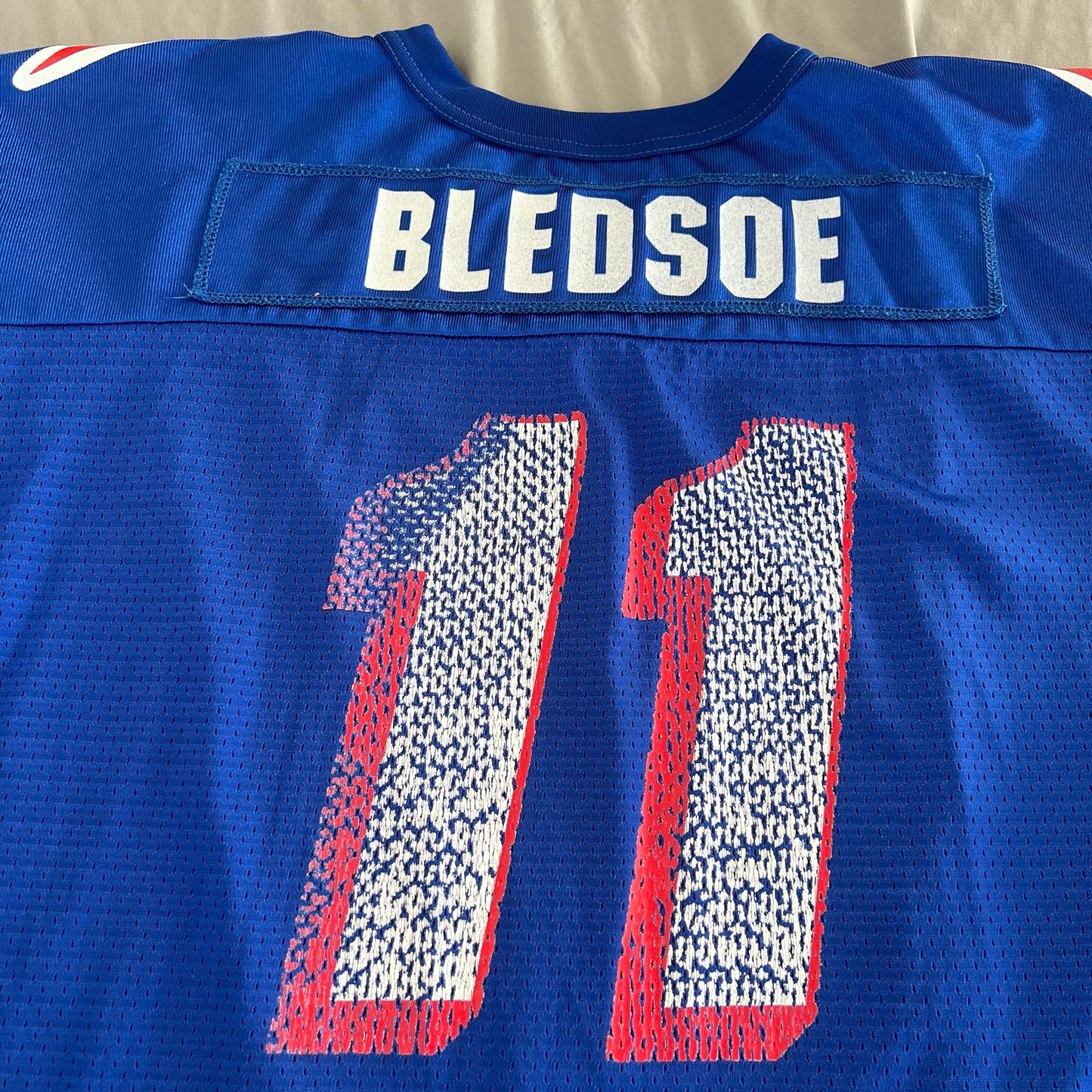 Vintage Drew Bledsoe Kids Youth XL Wilson #11 New England Patriots Blue NFL