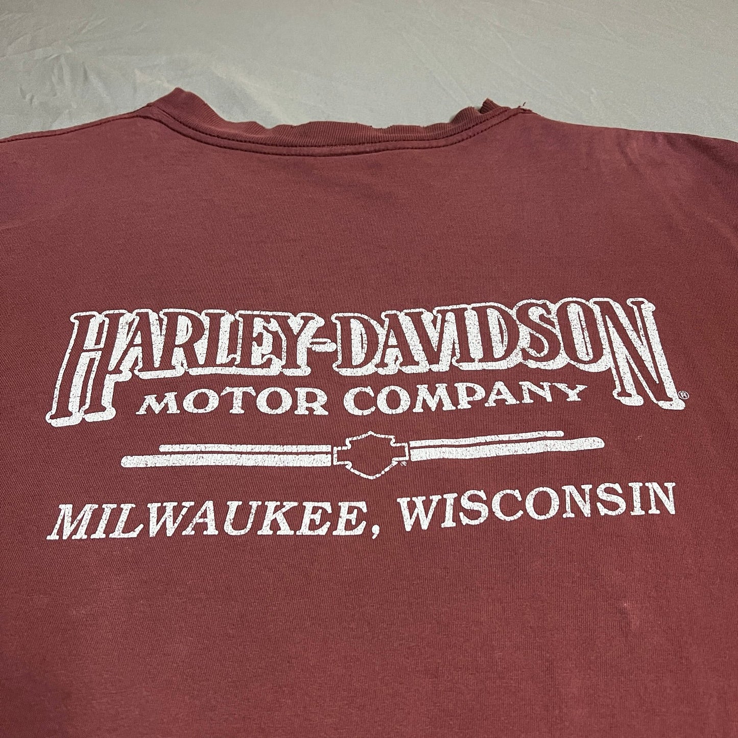 Harley Davidson Shirt Mens XL Red Pocket Short Sleeve Milwaukee Motorcycle