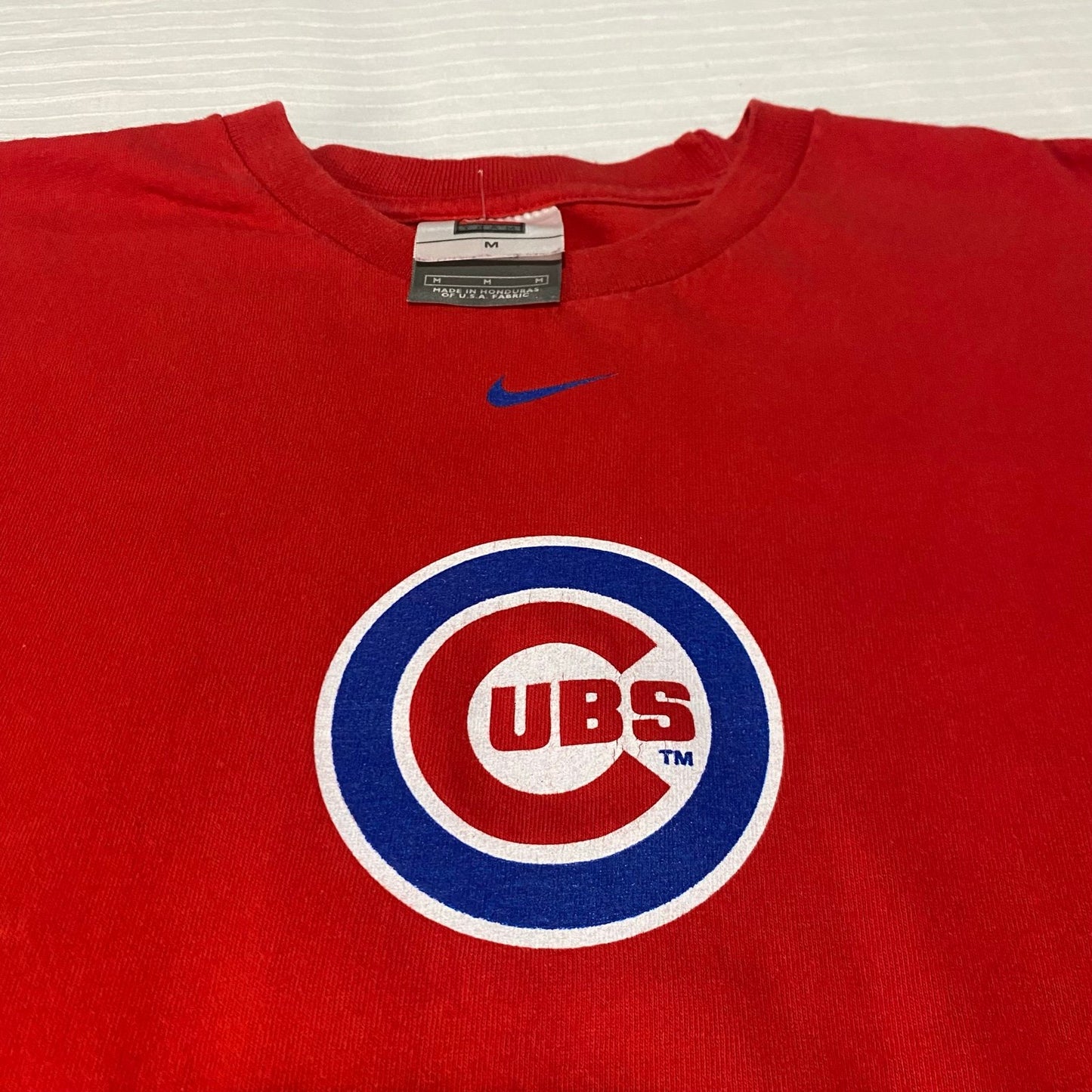 Vintage Chicago Cubs Shirt Nike Mens Medium Center Swoosh Red Short Sleeve