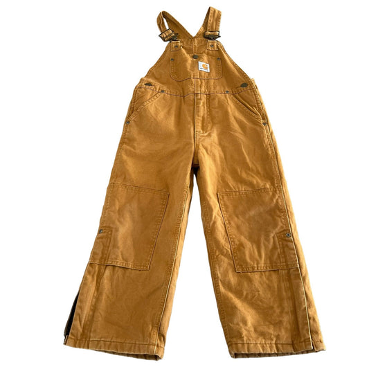 Carhartt Overalls Kids Youth 5 Brown Workwear BIb Canvas Tan