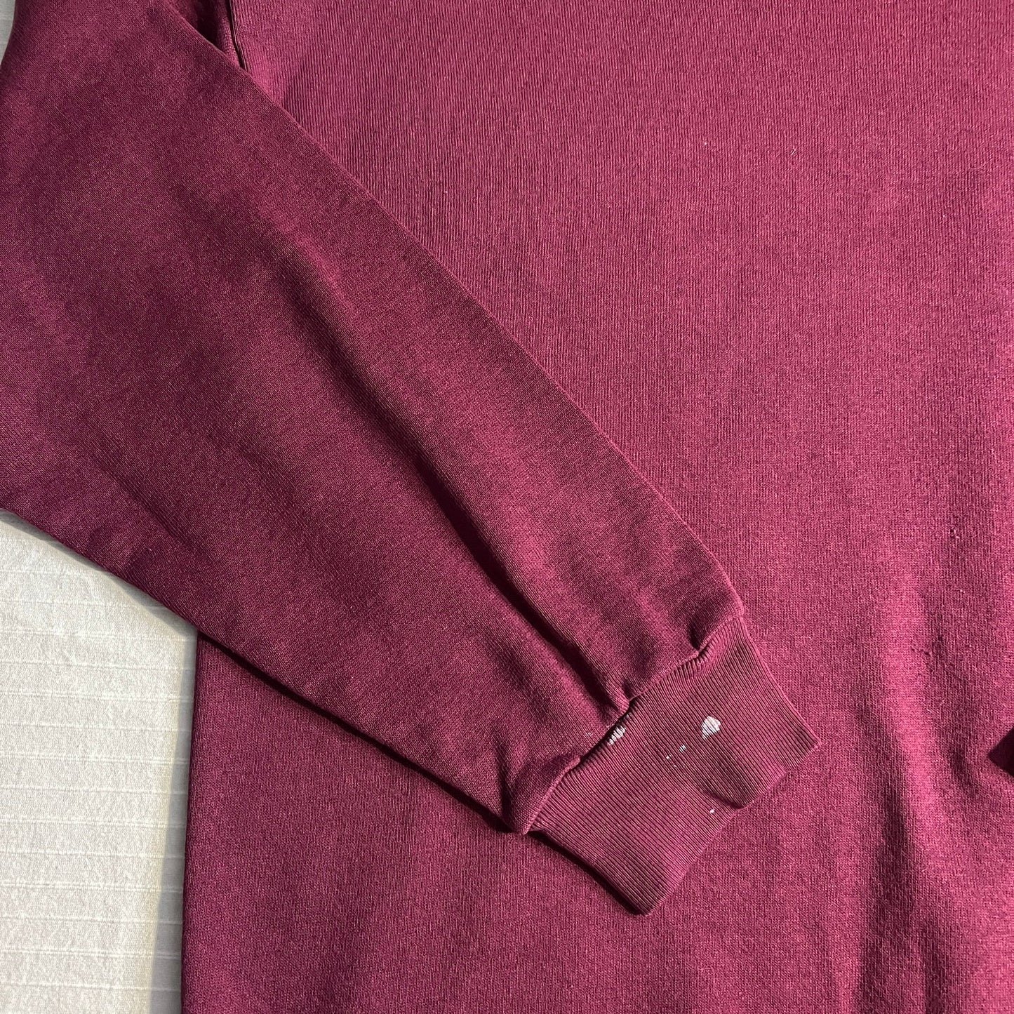 Vintage Tultex Blank Sweater Mens Large 90's Crewneck Maroon Red Basic Essential