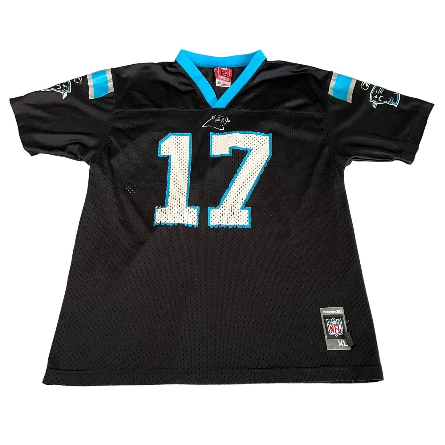 Jake Delhomme Jersey #17 North Carolina Panthers Kids Youth XL NFL Black Blue