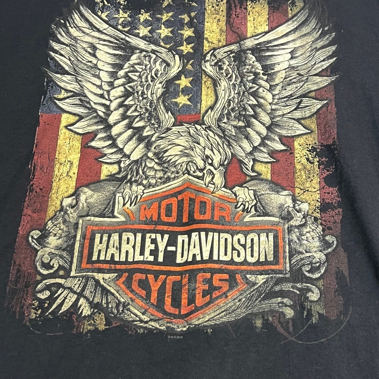 Harley Davidson Shirt Mens Medium Black Aurora Colorado Short Sleeve Motorcycle