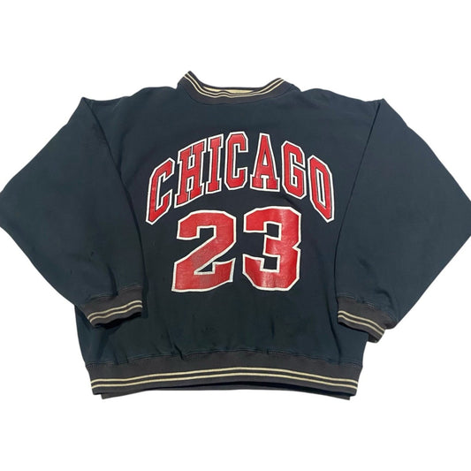 Vintage Chicago Bulls Michael Jordan Sweater Crewneck Mens Large Black #23 NBA