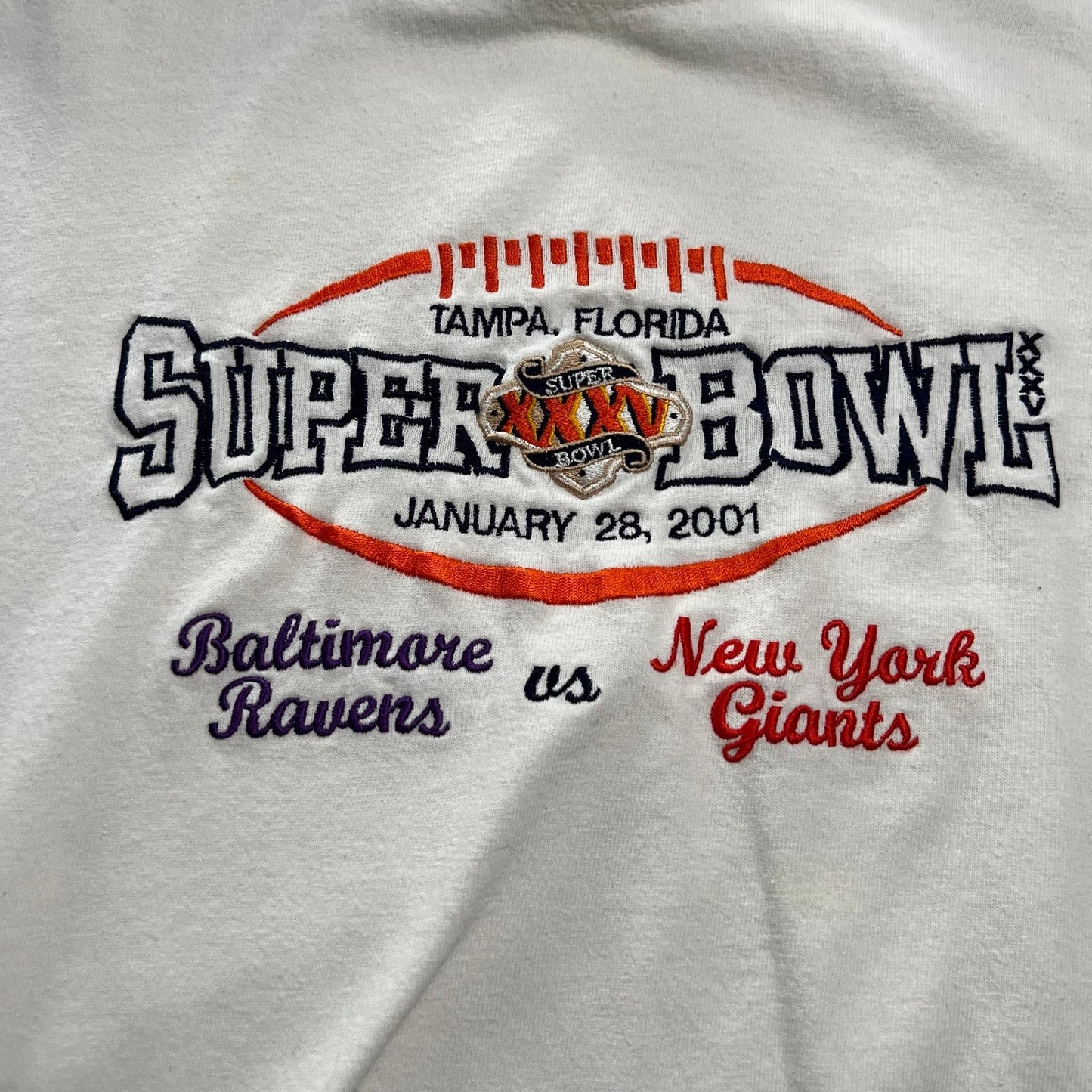 Vintage Super Bowl XXXV 2001 Ravens Vs Giants Shirt Mens XL Turtle Neck NFL