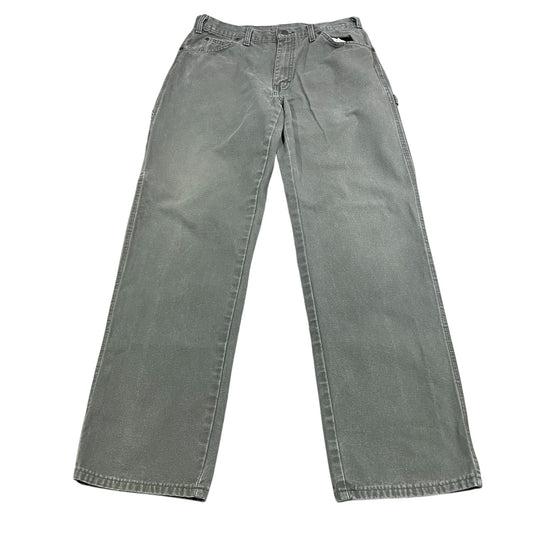 Carhartt Gray Pants 34x34 Relaxed Fit Canvas Workwear Bottoms