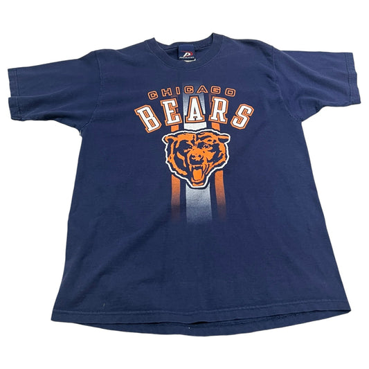 Vintage Chicago Bears Shirt Womans XL 18/20 Short Sleeve Blue NFL Pro Player