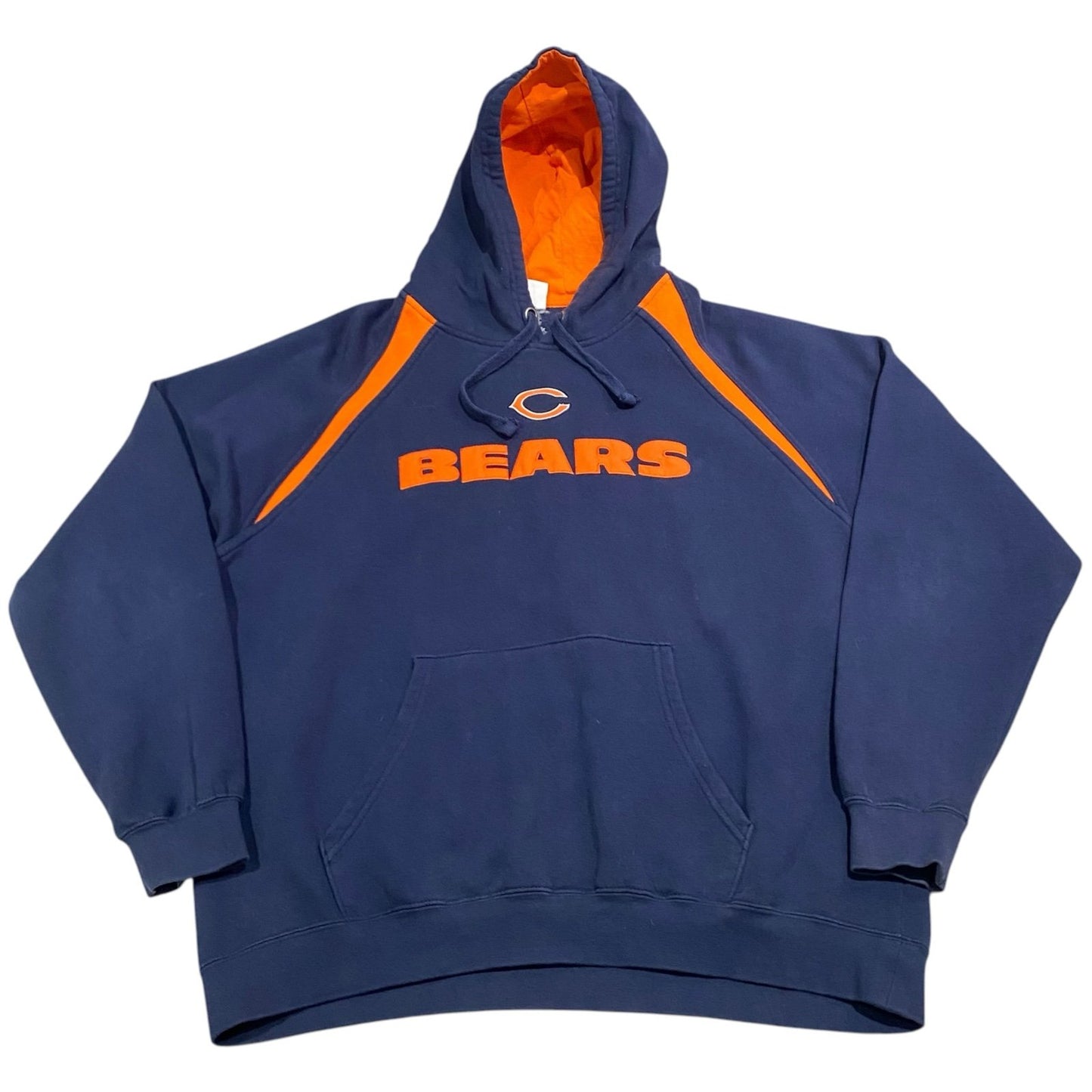 Chicago Bears Hoodie Mens XL Sweat Shirt Embroidered NFL Blue Orange Pullover