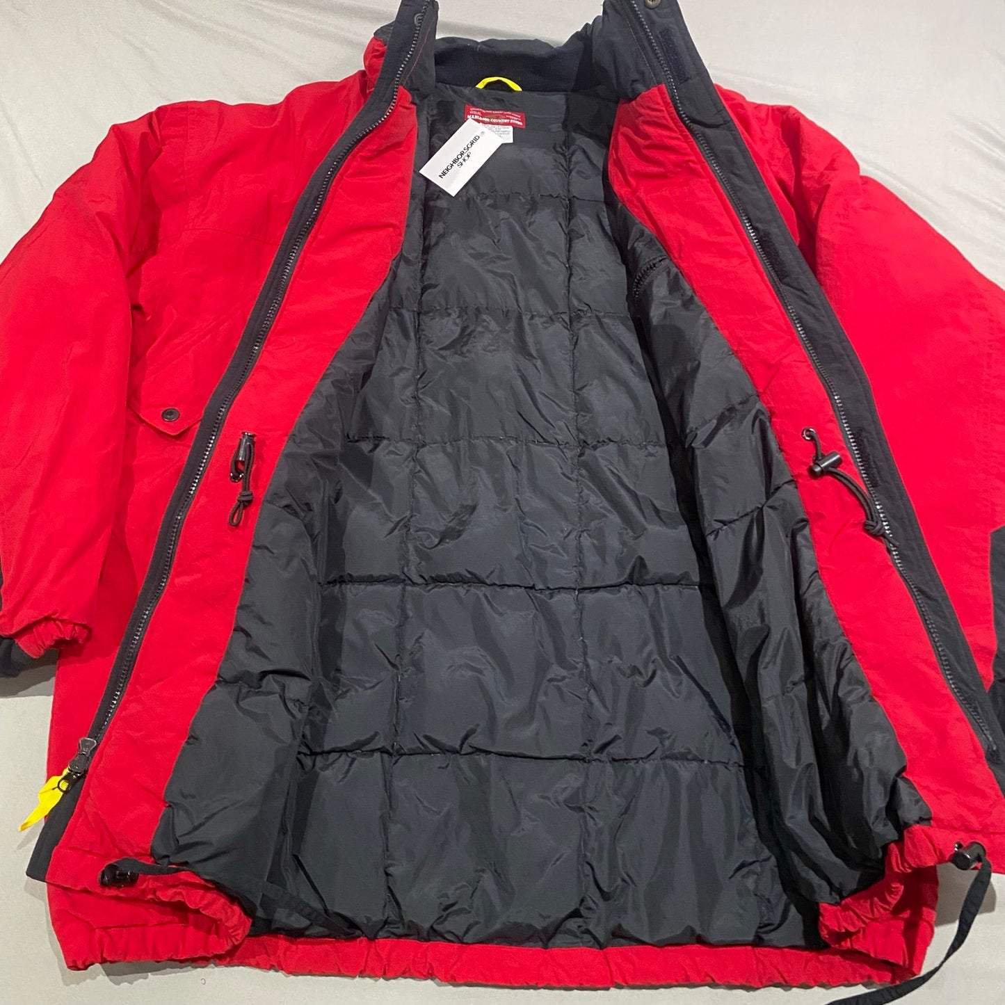 Vintage 90's Marlboro Jacket Mens XL Puffer Full Zip Red Country Store