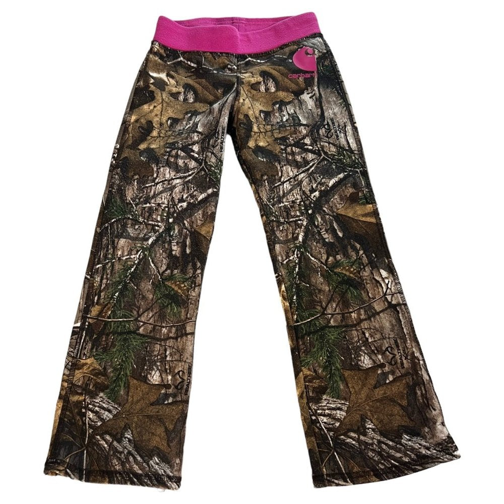 Carhartt Fleece Pants Girls Small Camo Realtree Pink Outdoors Infant Toddler