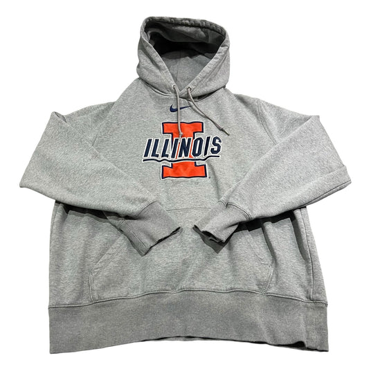 University of Illinois Hoodie Nike Center Swoosh Mens Medium Pullover Sweatshirt