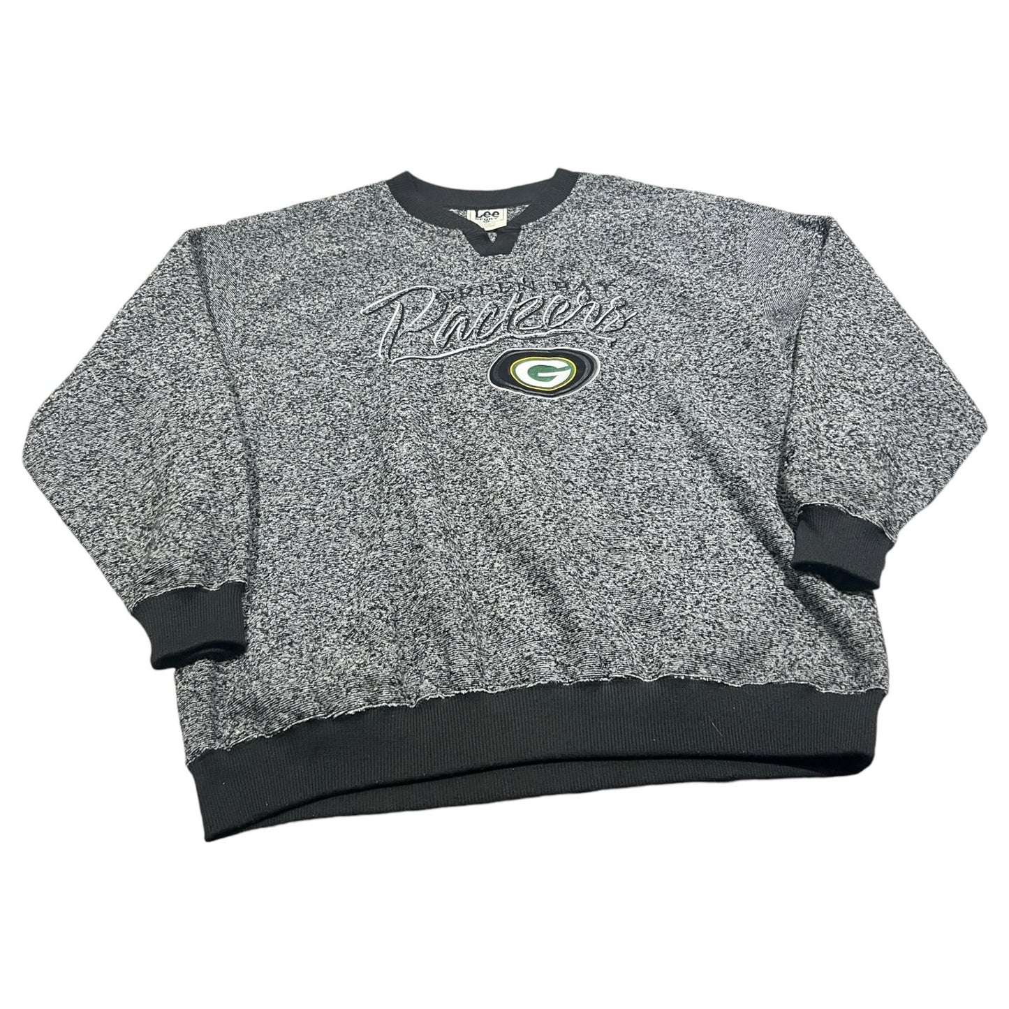 Vintage Green Bay Packers Sweater Mens XL Lee Sport Embroidered Gray NFL