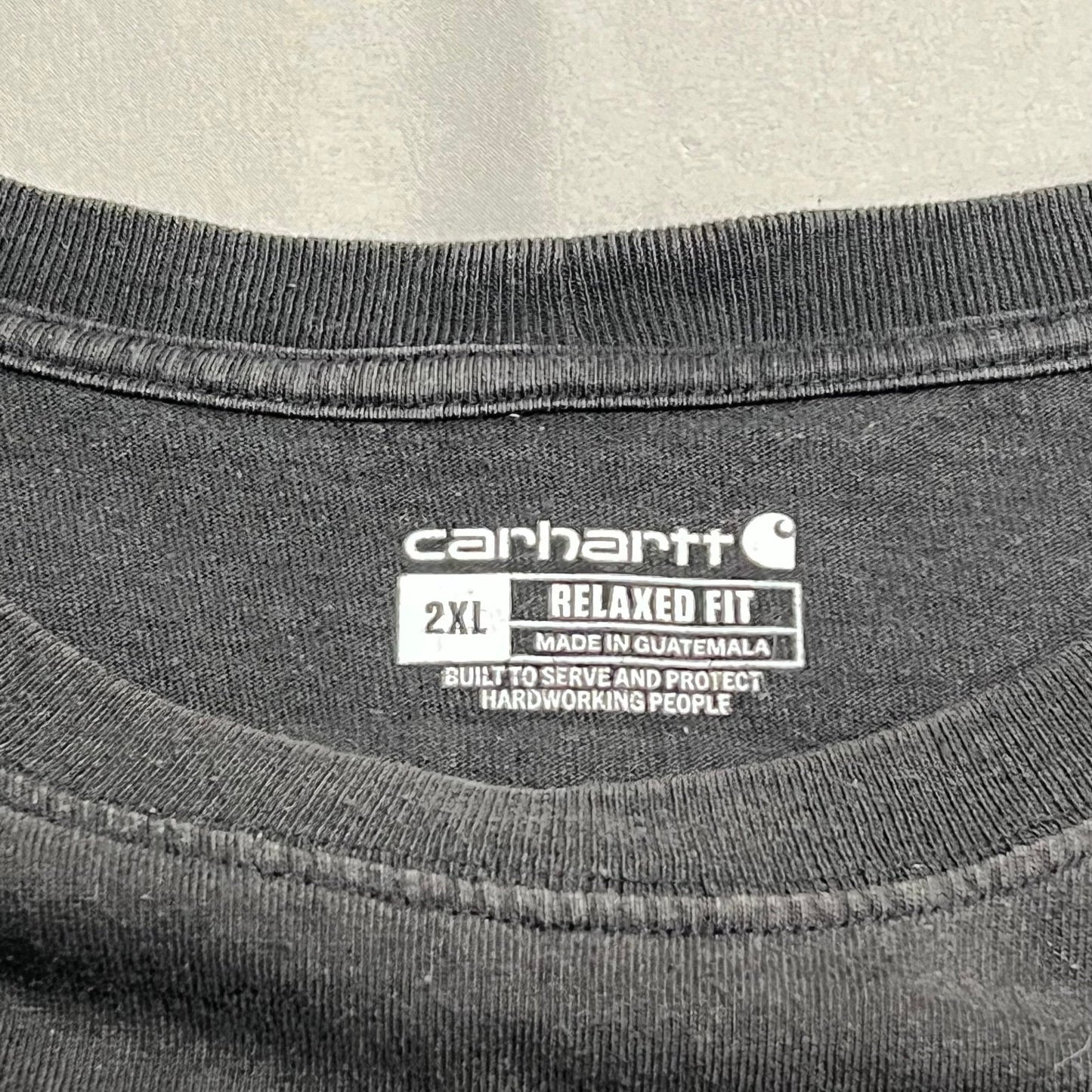 Carhartt Shirt Mens 2XL XXL Black Short Sleeve Pocket Tee