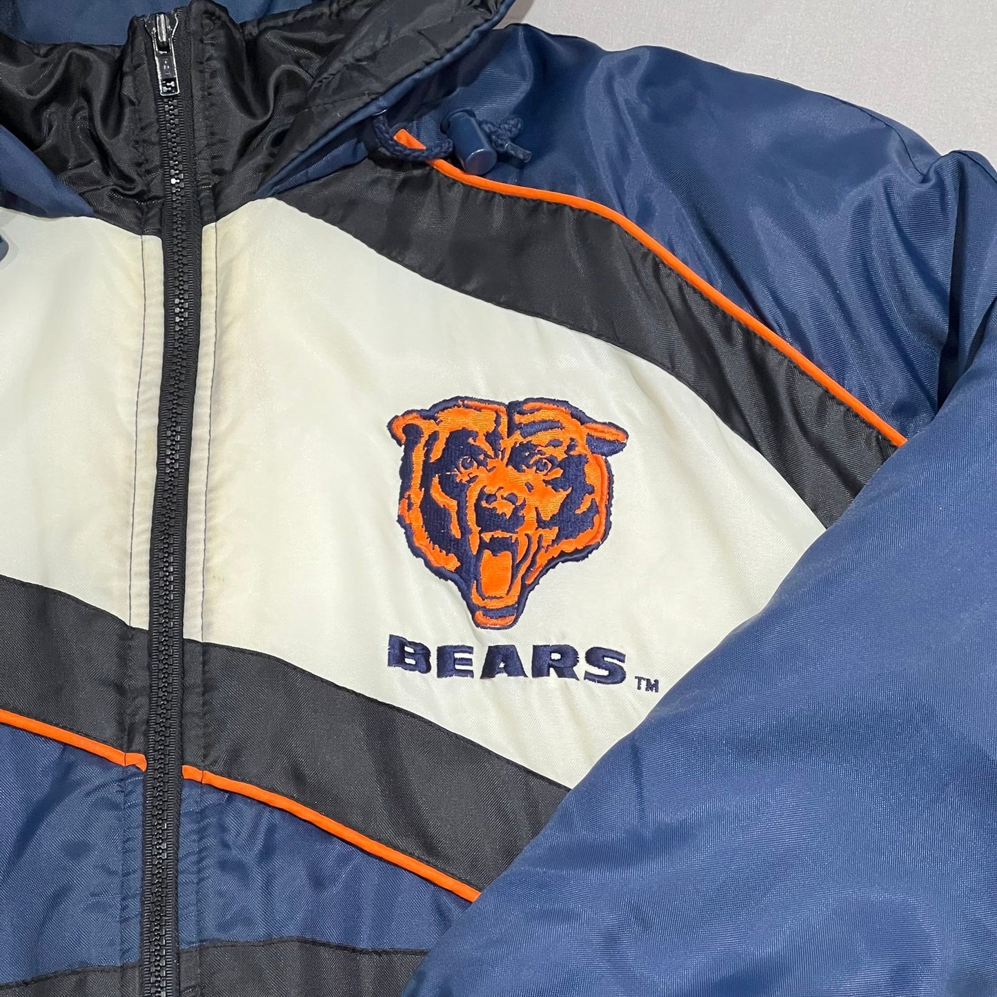 Vintage Chicago Bears Full Zip Windbreaker Jacket Mens Medium Game Day NFL