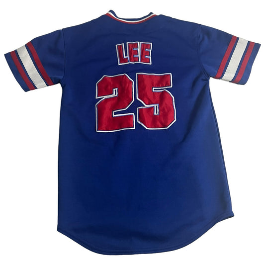 Derek Lee Jersey Kids Medium Chicago Cubs Stitch Sewn True Fan Blue MLB #25