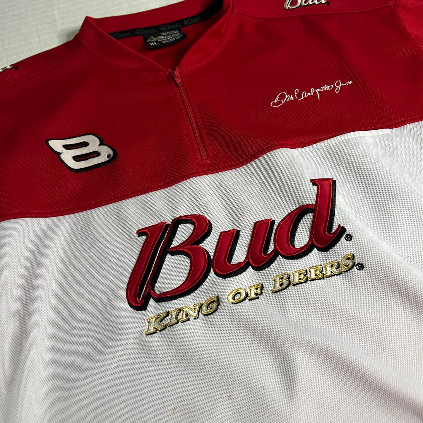 NASCAR Dale Earnhardt Jr Shirt Mens XL Chase Authentic Quarter Zip Short Sleeve