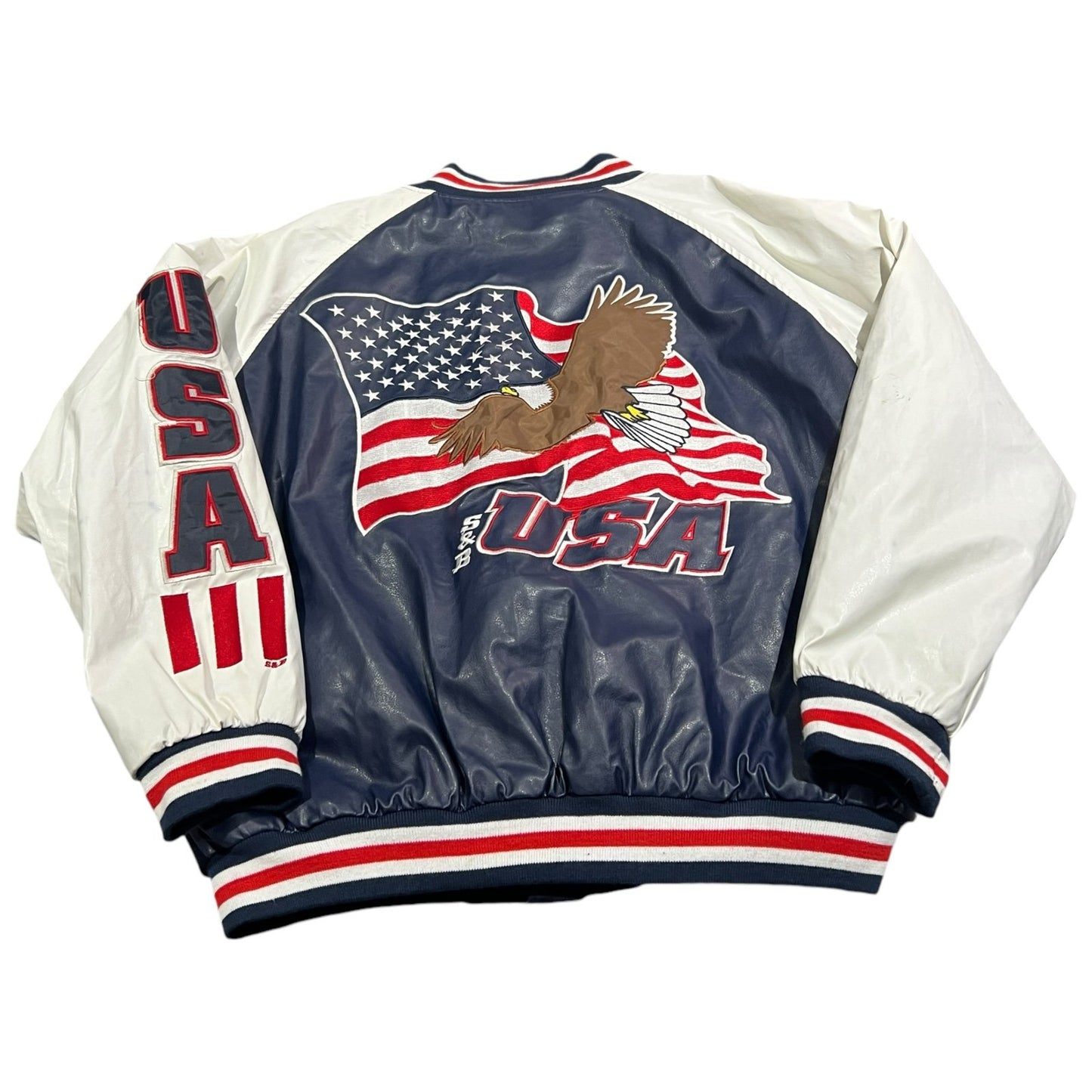 Vintage USA Bald Eagle Varsity Jacket Mens Large America Steve and Barry's