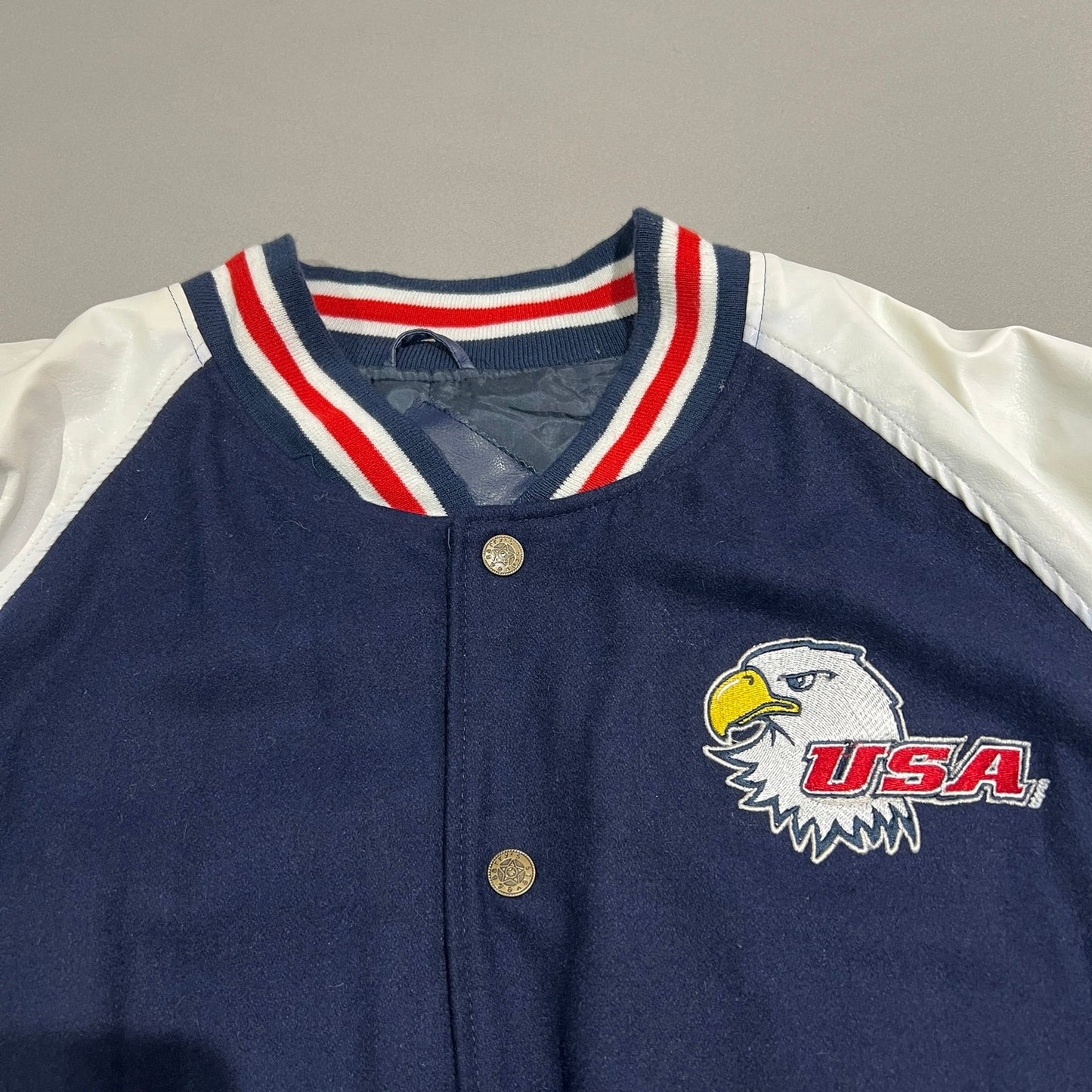 Vintage USA Bald Eagle Varsity Jacket Mens Large America Steve and Barry's