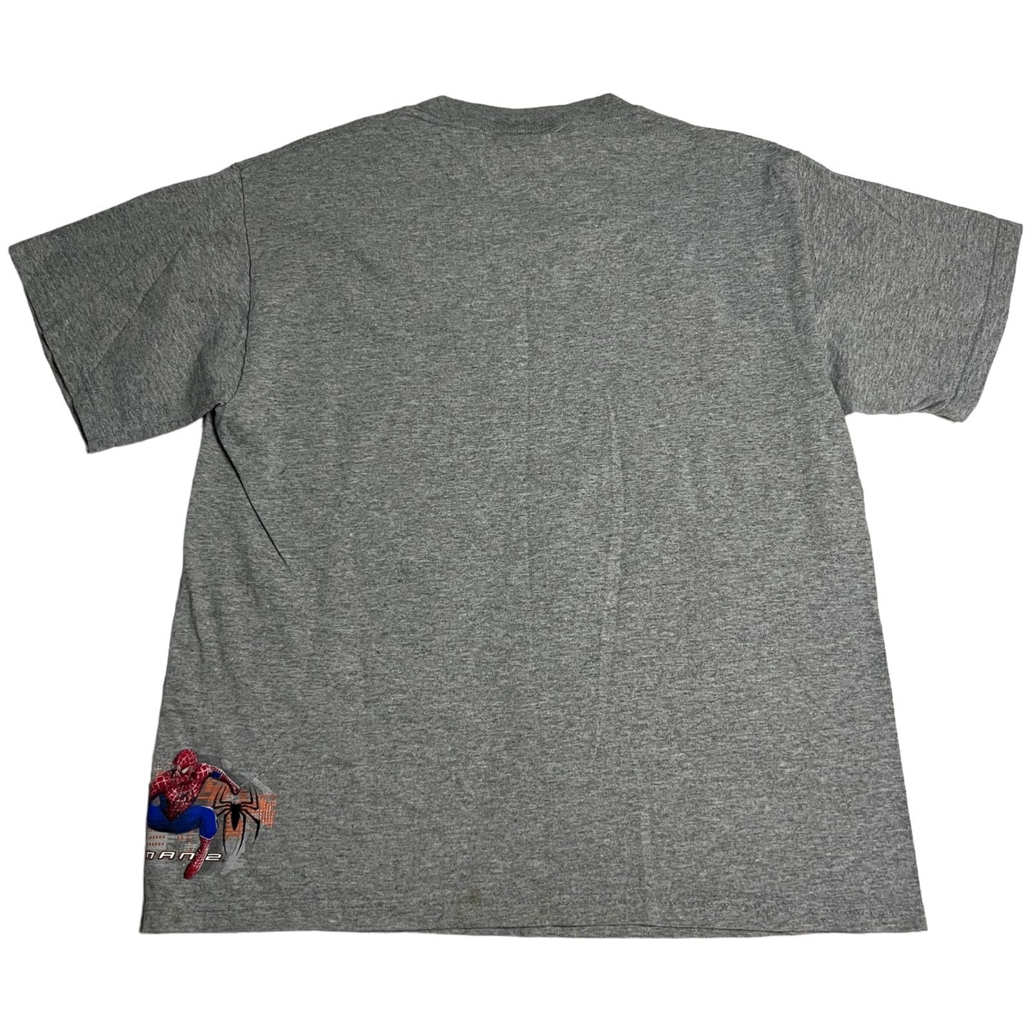 Vintage Spiderman 2004 Promo Shirt Kids XL Short Sleeve Gray Marvel Fearless