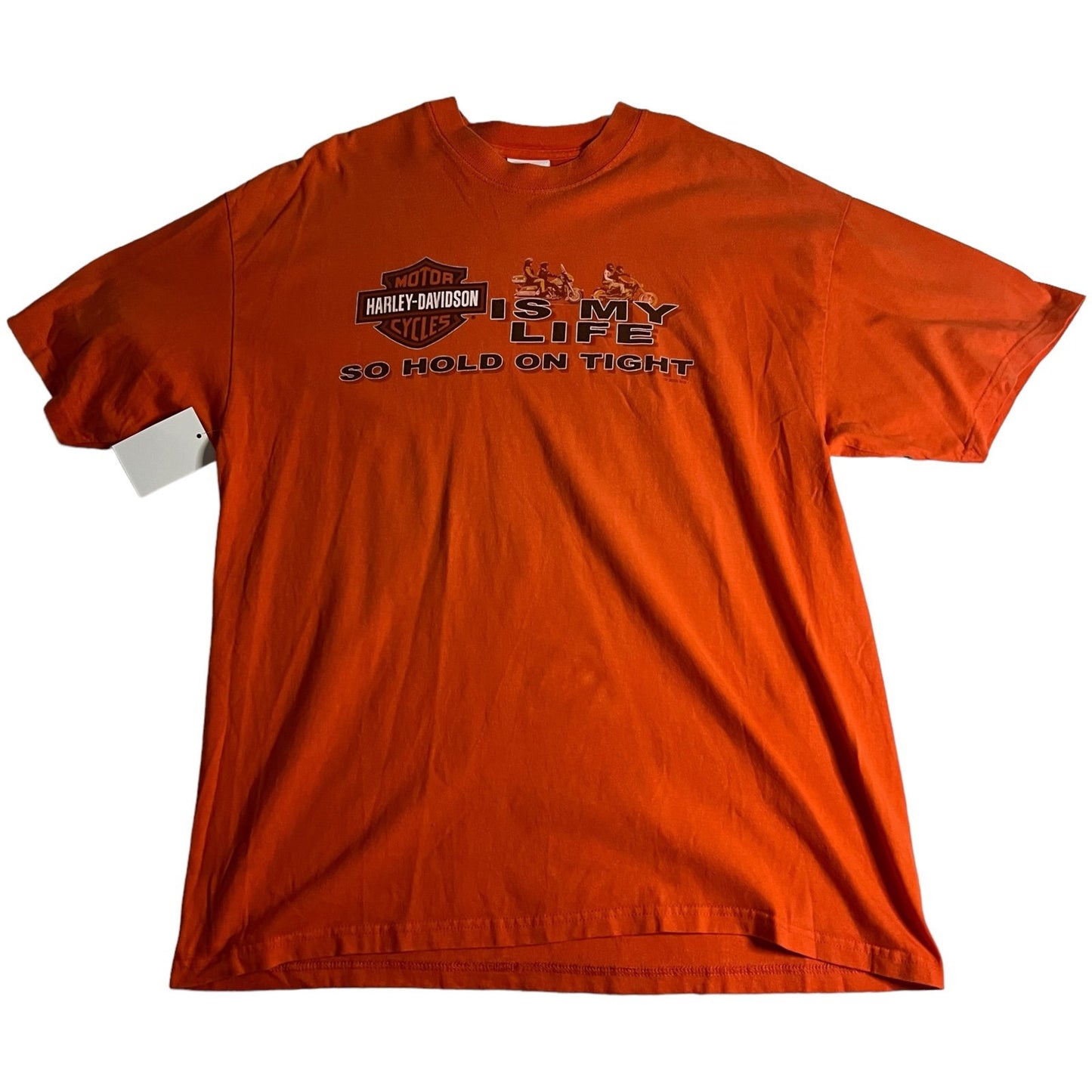 Harley Davidson Shirt Mens XL Orange Pittsburgh Short Sleeve Motorcycle Biker