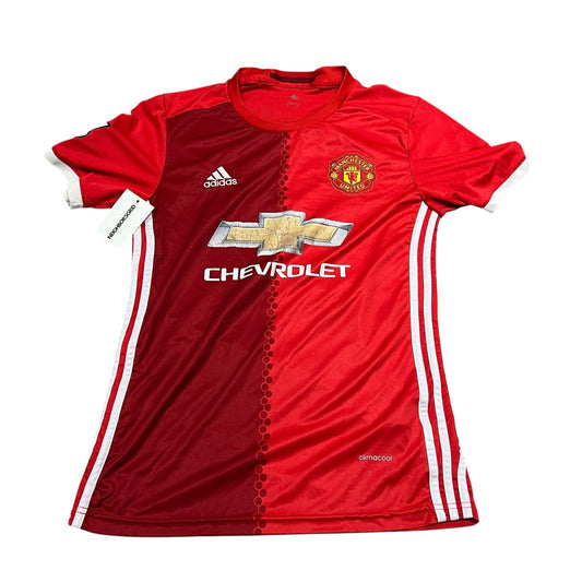 Adidas Chevrolet Manchester United Soccer Jersey Womens Small Red Climacool