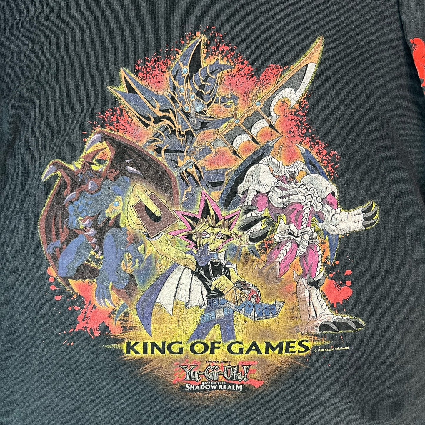 Vintage Yu-Gi-Oh 1996 Shirt Kids Youth XL Manga Anime Black Long Sleeve