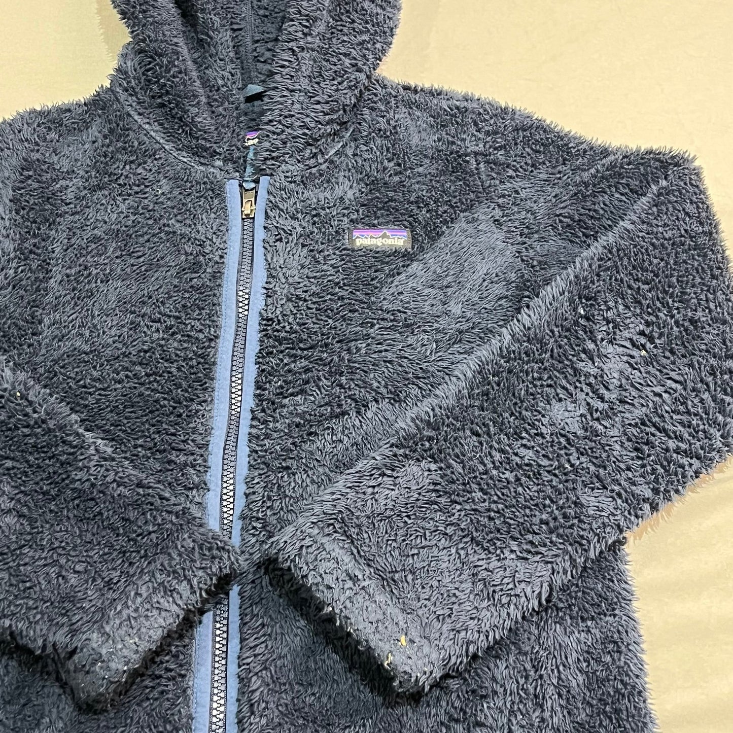 Patagonia Fleece Jacket Kids Youth 8 Blue Full Zip Hooded Outdoors Winter