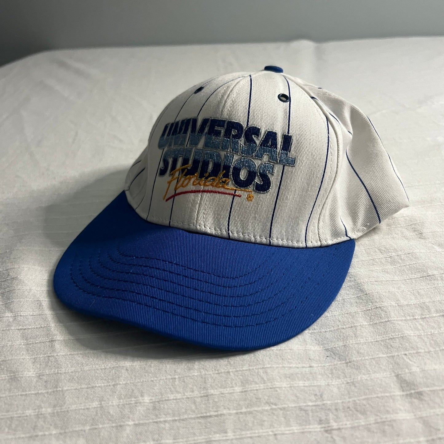 Vintage Universal Studios Hat Snapback 80's Pin Stripe Baseball Cap