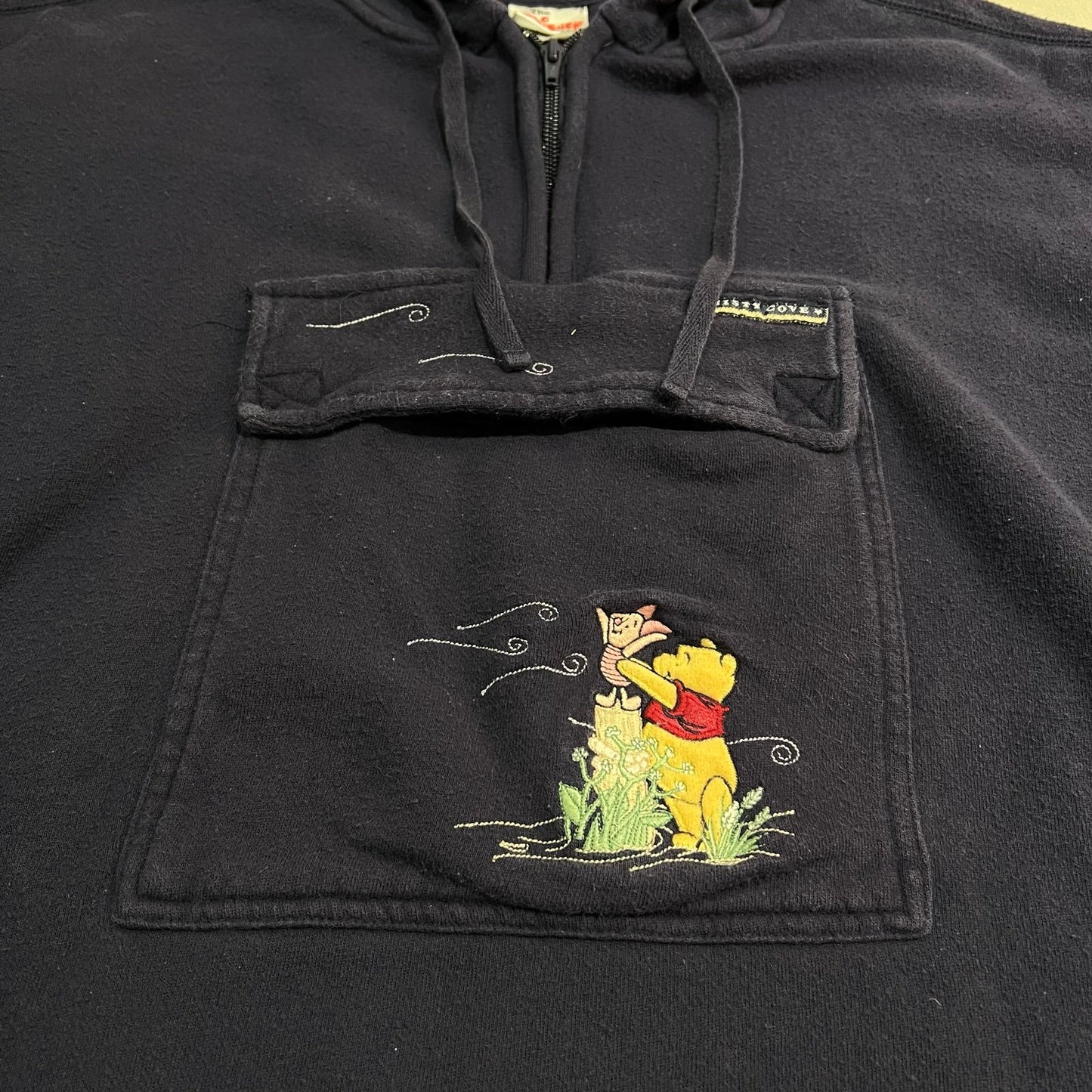 Vintage Winnie the Pooh Sweatshirt Hoodie Mens 2XL XXL Disney Pullover Blue