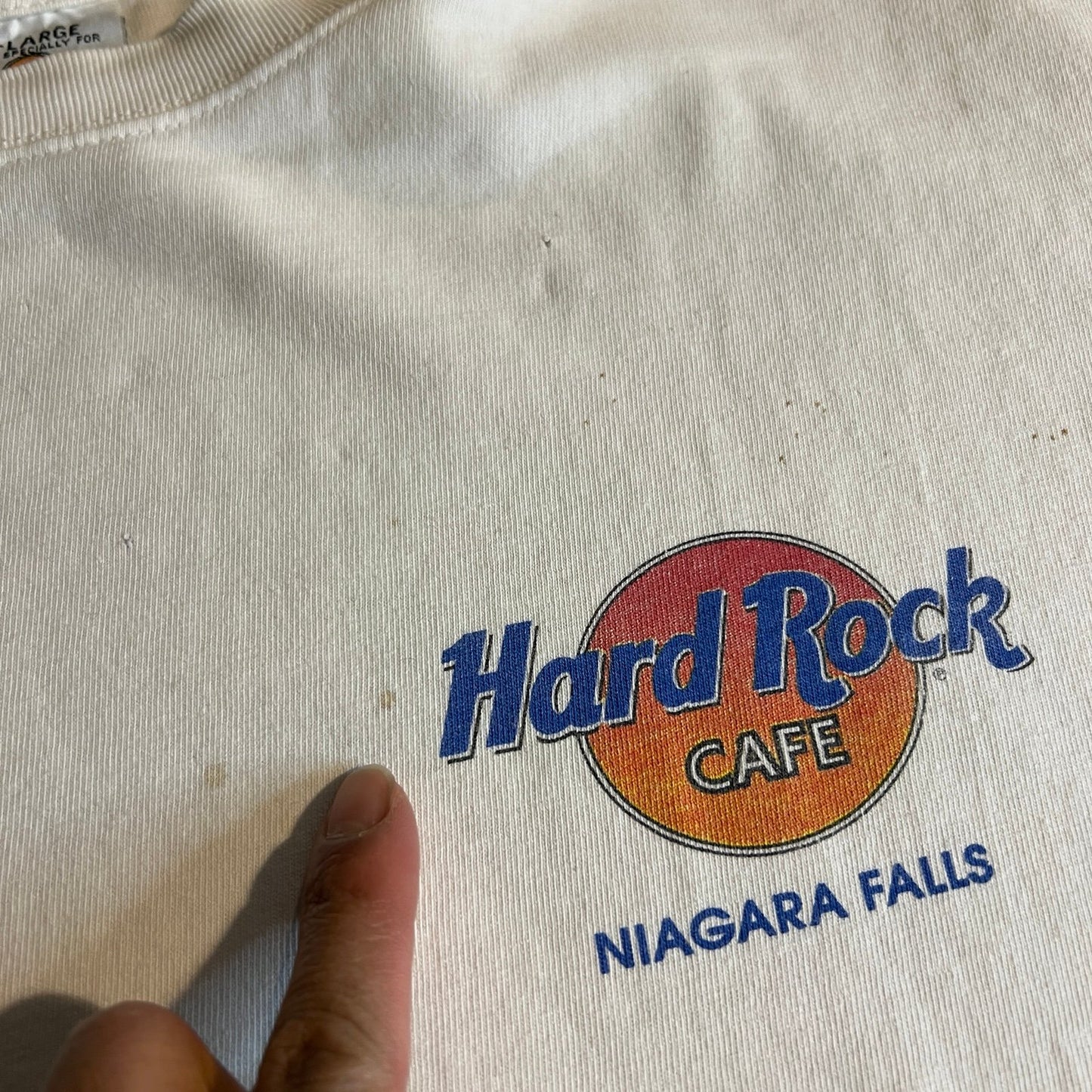 Vintage Hard Rock Cafe Shirt Mens XL Short Sleeve White Made in USA Niagara Fall