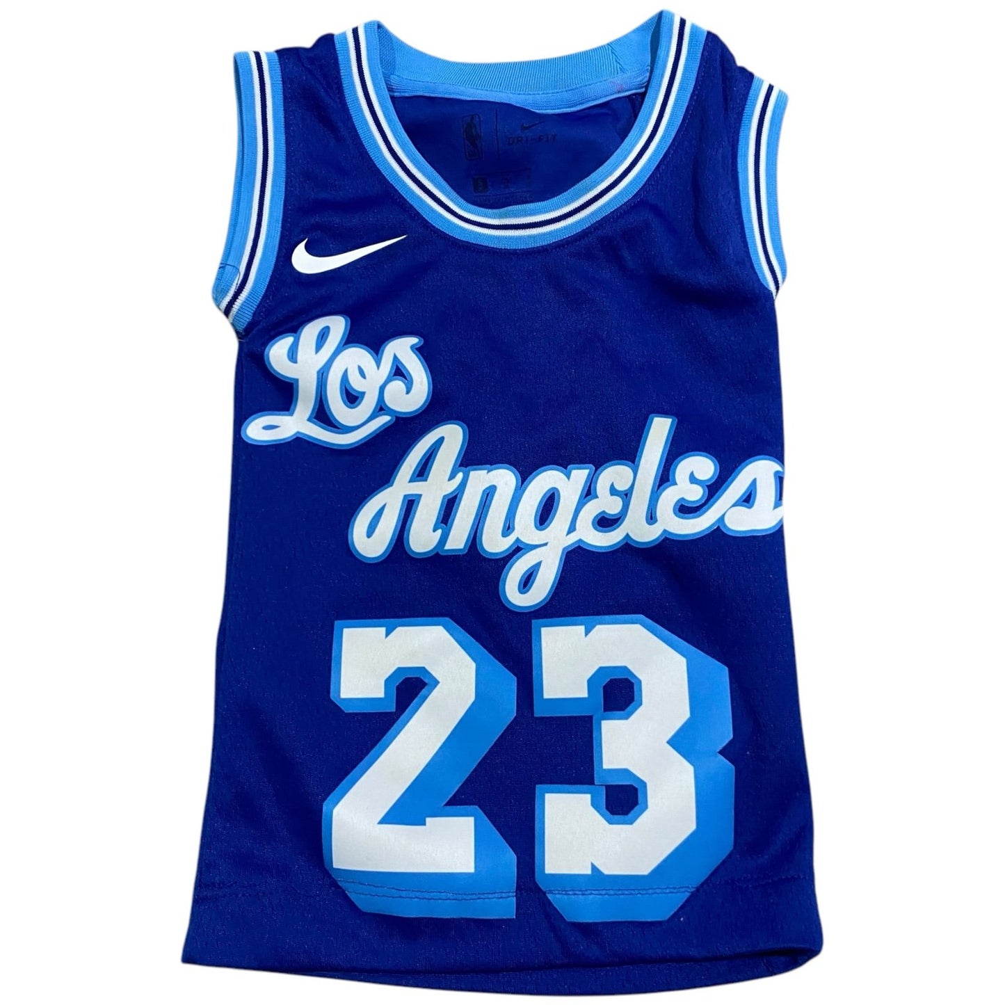 Lebron James Jersey Kids Youth Small Los Angeles Lakers Blue Nike Dri Fit NBA