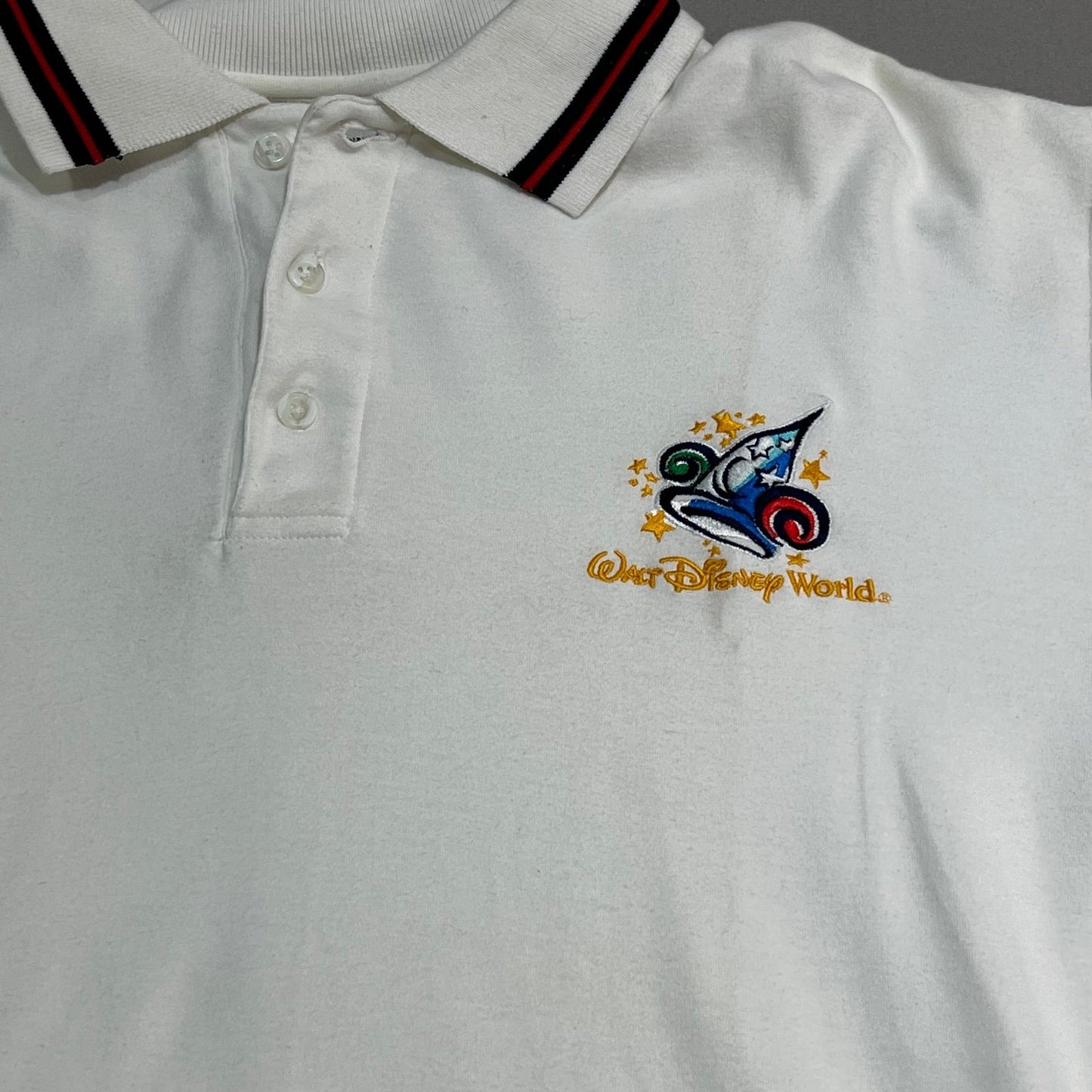 Vintage Disney Polo Shirt Mens Small 100 Years of Magic Short Sleeve Embroidered