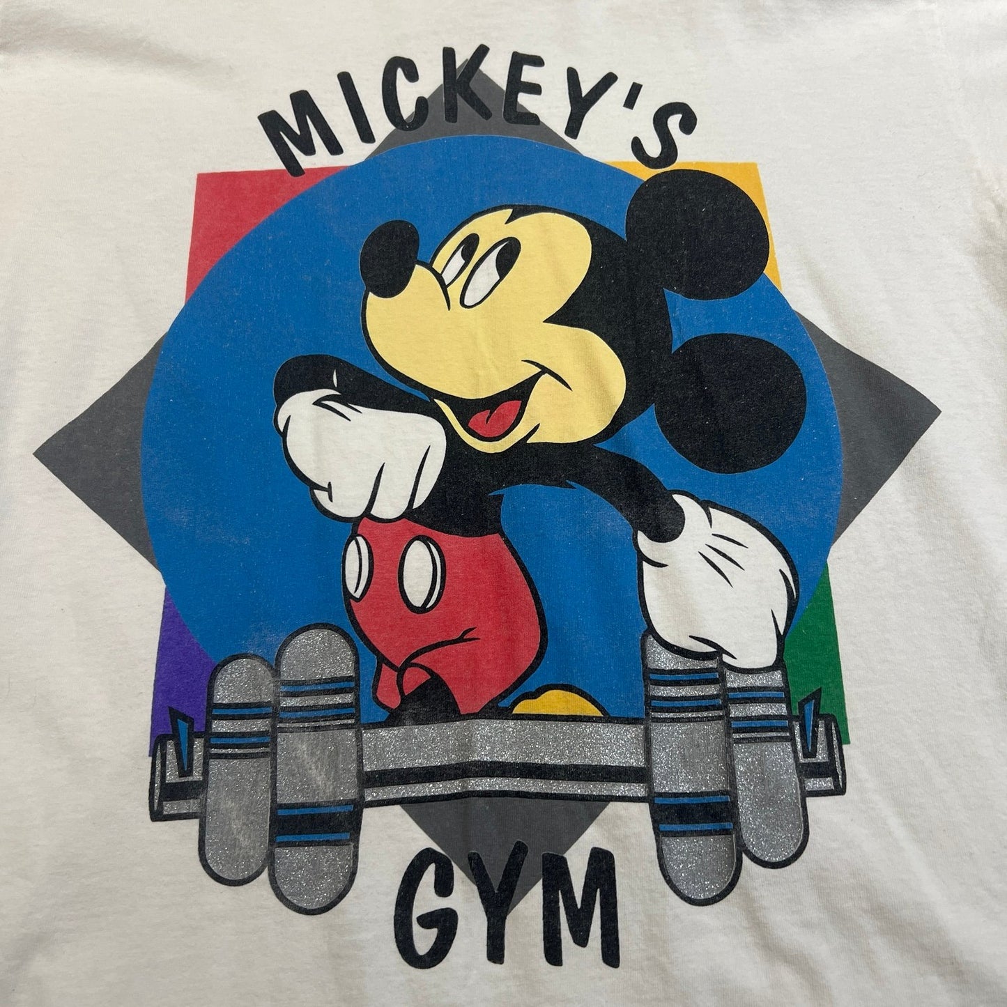 Vintage 90's Mickey Mouse Shirt Mens XL Disney Gym Short Sleeve White