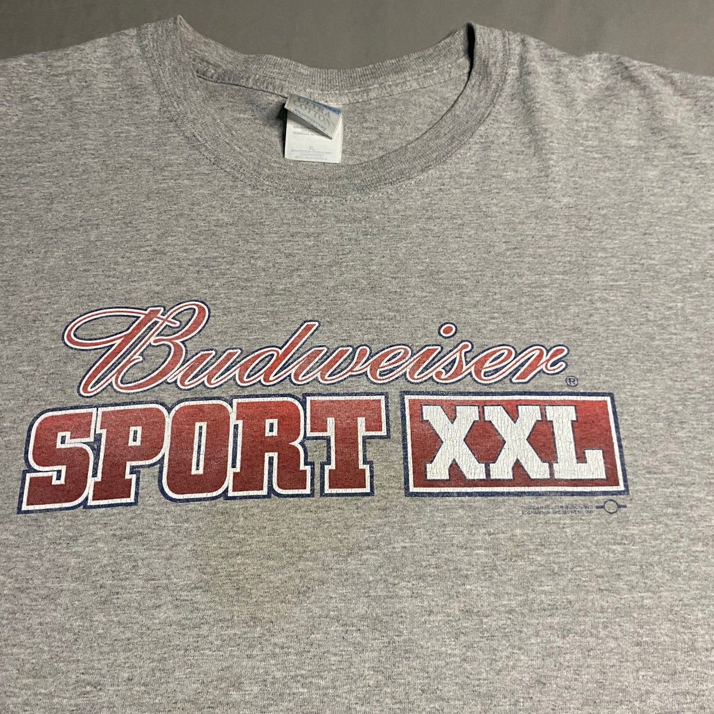 Budweiser Sport XXL Shirt Mens XL Beer Short Sleeve Gray