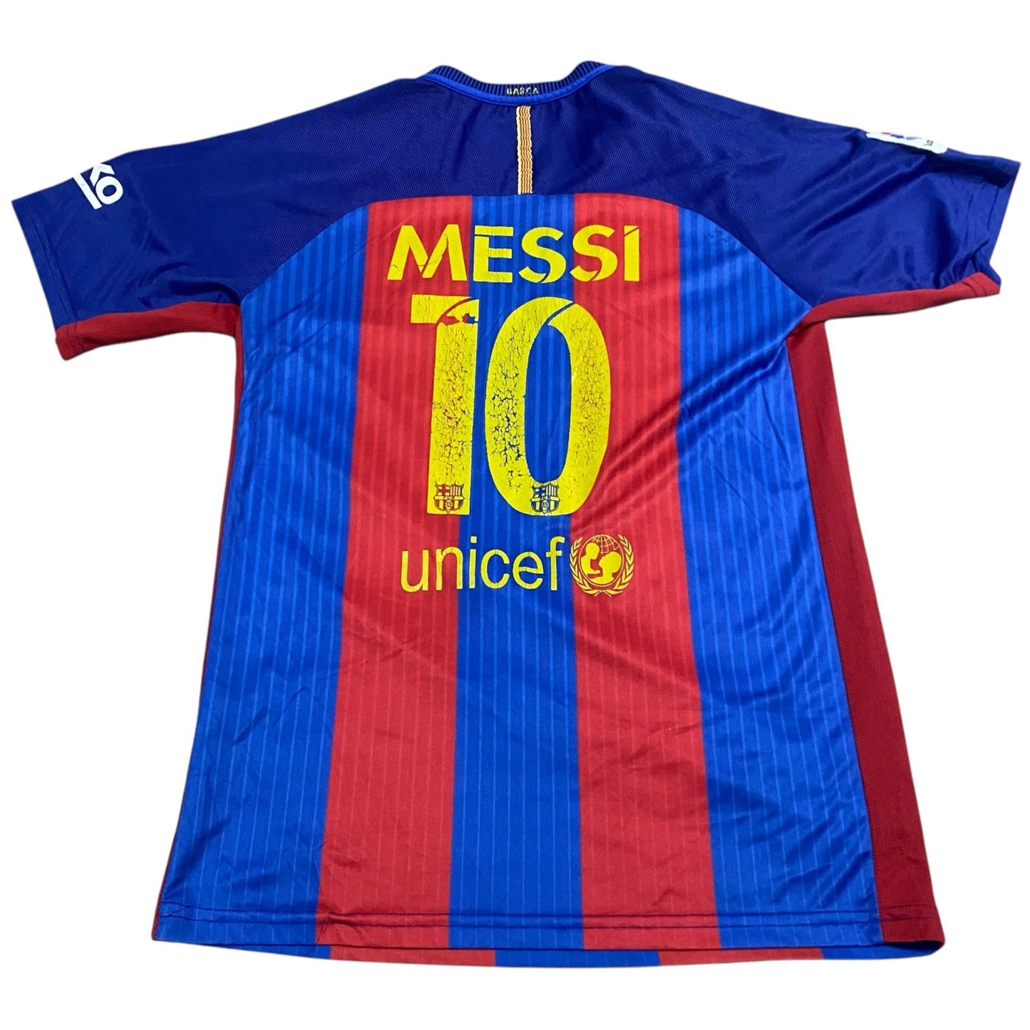 FCB Barcelona Lionel Messi Jersey Mens Small #10 Qatar Airways Soccer Futbol