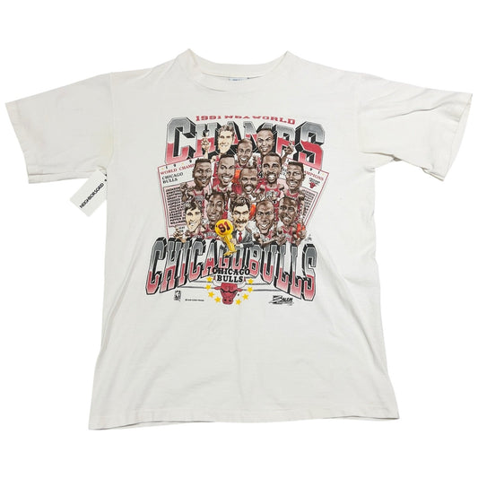 Vintage 1991 Salem Sportswear Chicago Bulls NBA Caricature Shirt Mens Medium