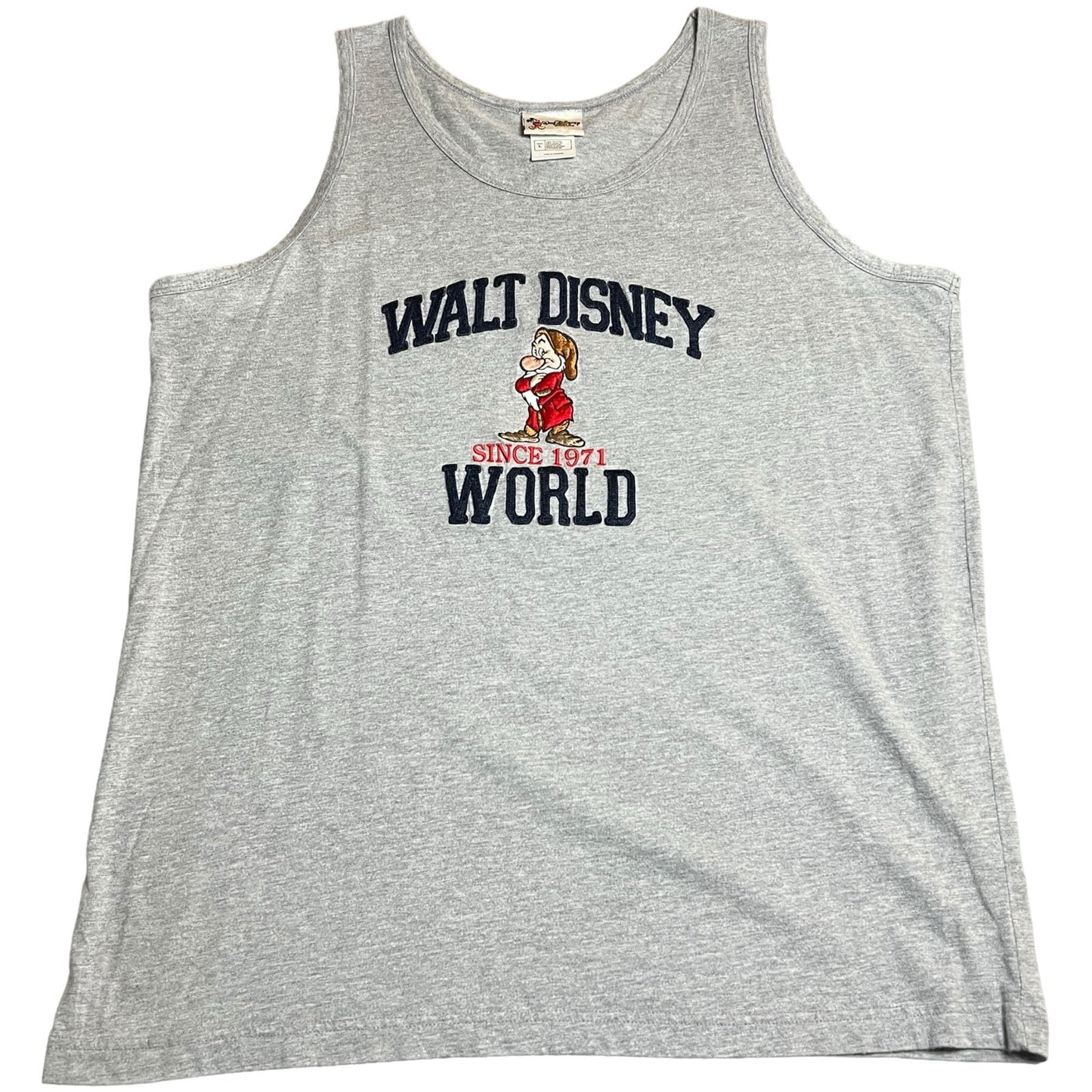 Vintage Walt Disney World Grumpy Tank Top Shirt Mens Large Embroidered