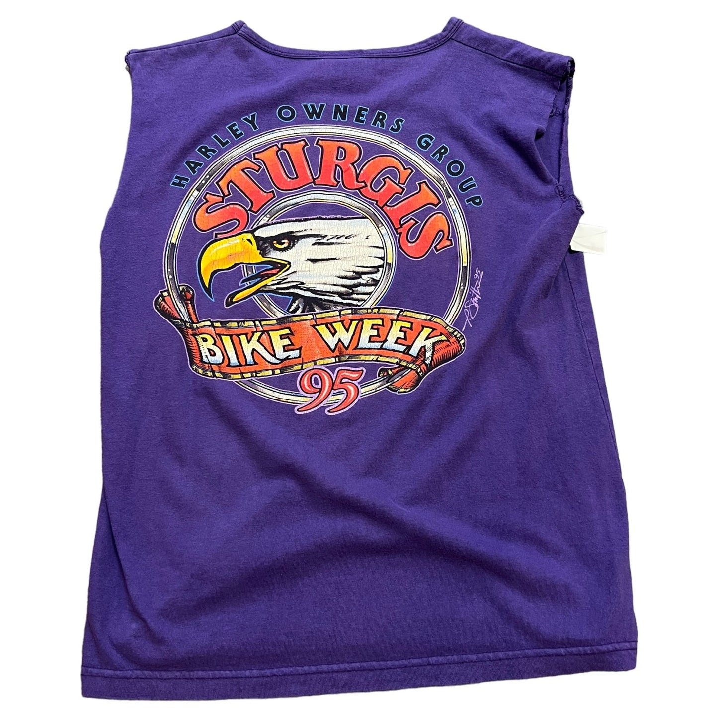 Vintage Harley Davidson Shirt Womens Small Sturgis 1995 Bike Week Sleeveless