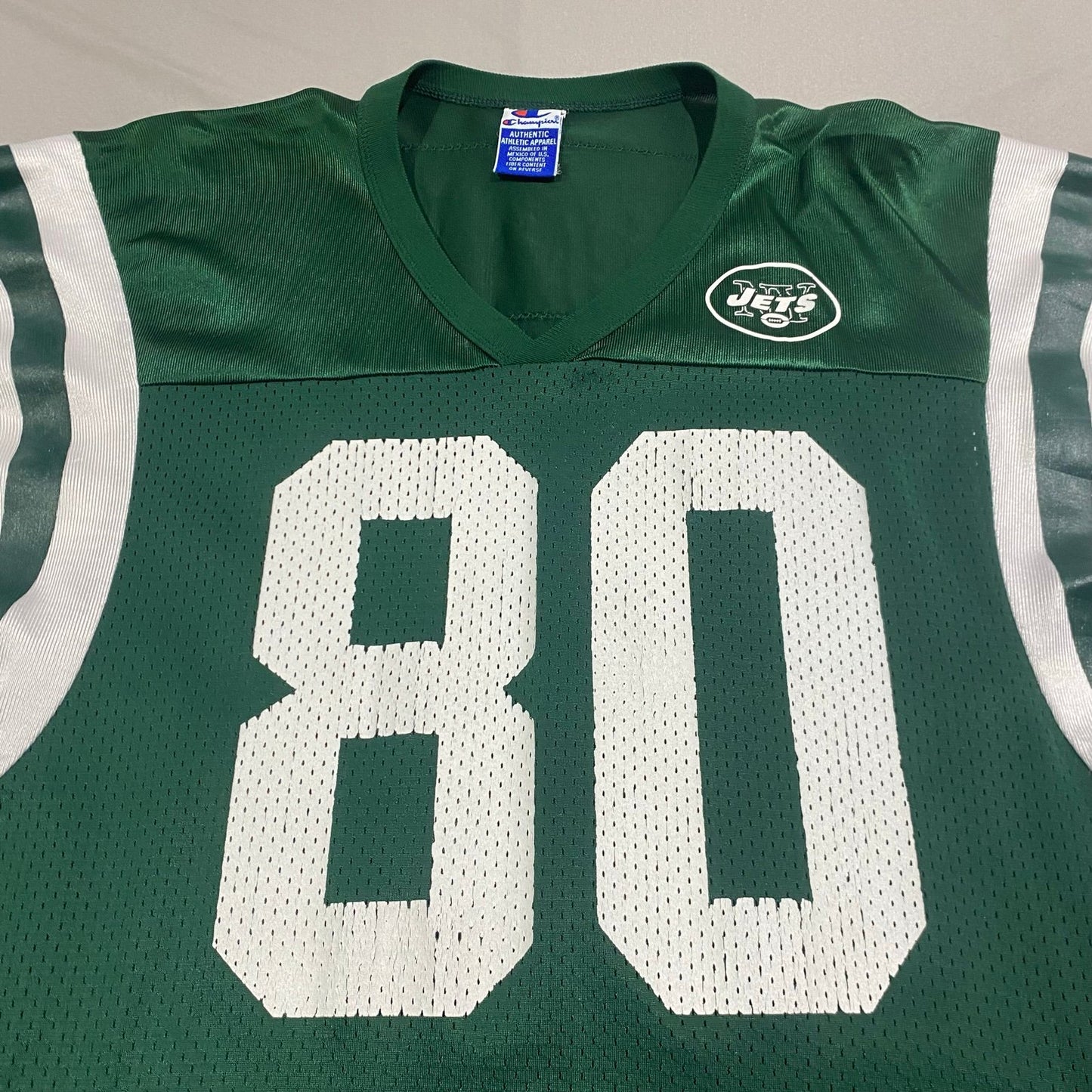 Vintage Wayne Chrebet New York Jets Jersey Mens 40 Champion #80 NFL Green