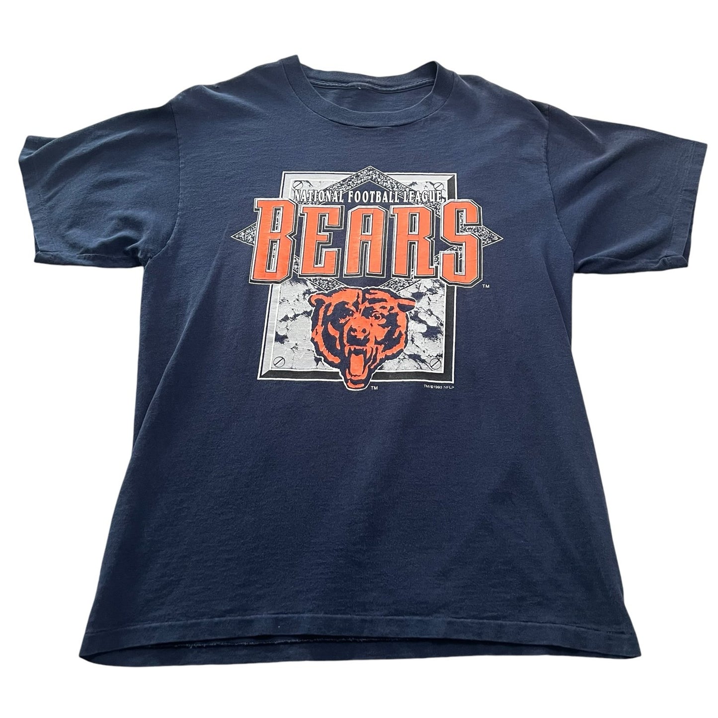 Vintage 90's Chicago Bears Shirt Mens Medium Blue Short Sleeve NFL