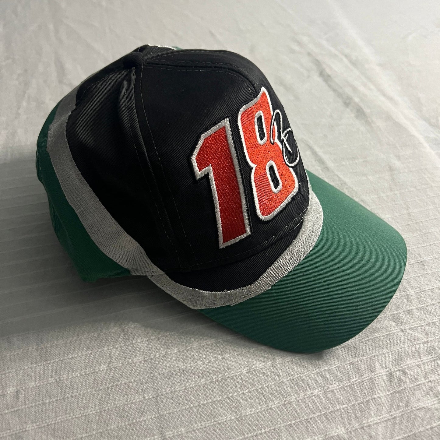 NASCAR Bobby Labonte Snapback Hat #18 Racing Green Black Chase Authentics