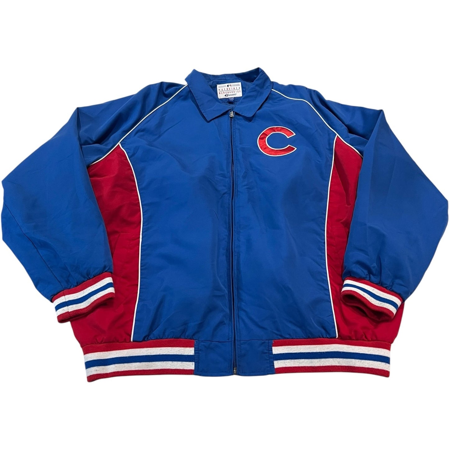 Chicago Cubs Jacket Mens 2XL XXL Blue Full Zip Embroidered G-III Carl Banks