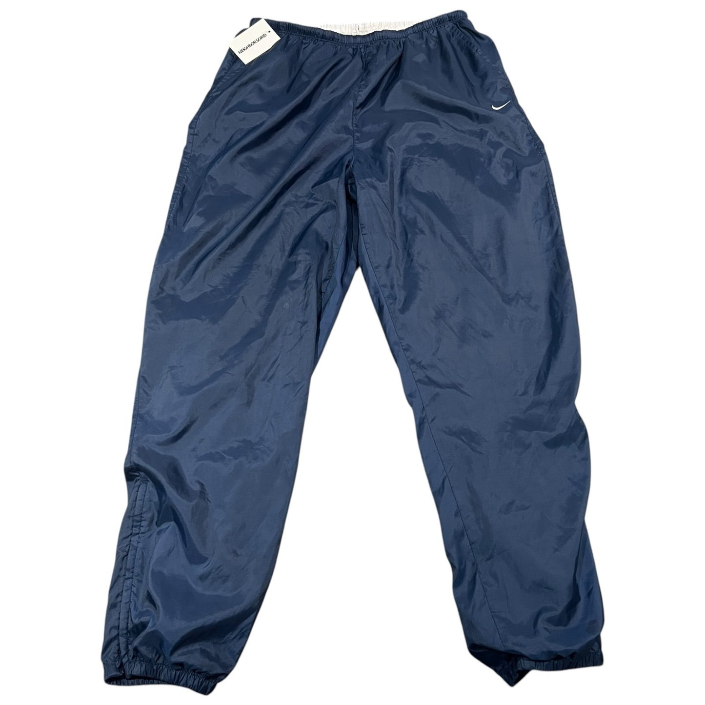 Vintage Nike Windbreaker Jogger Track Pants Mens XL Blue Drawstring Zipper Leg