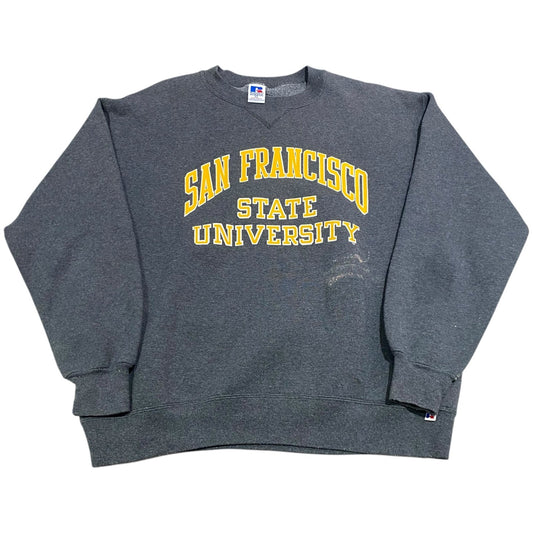 Vintage San Francisco State University Crewneck Russell Athletic Gray Sweater