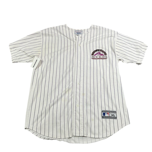 Starter Colorado Rockies Blank Jersey Mens XL MLB No Name Patch Logo Button Up