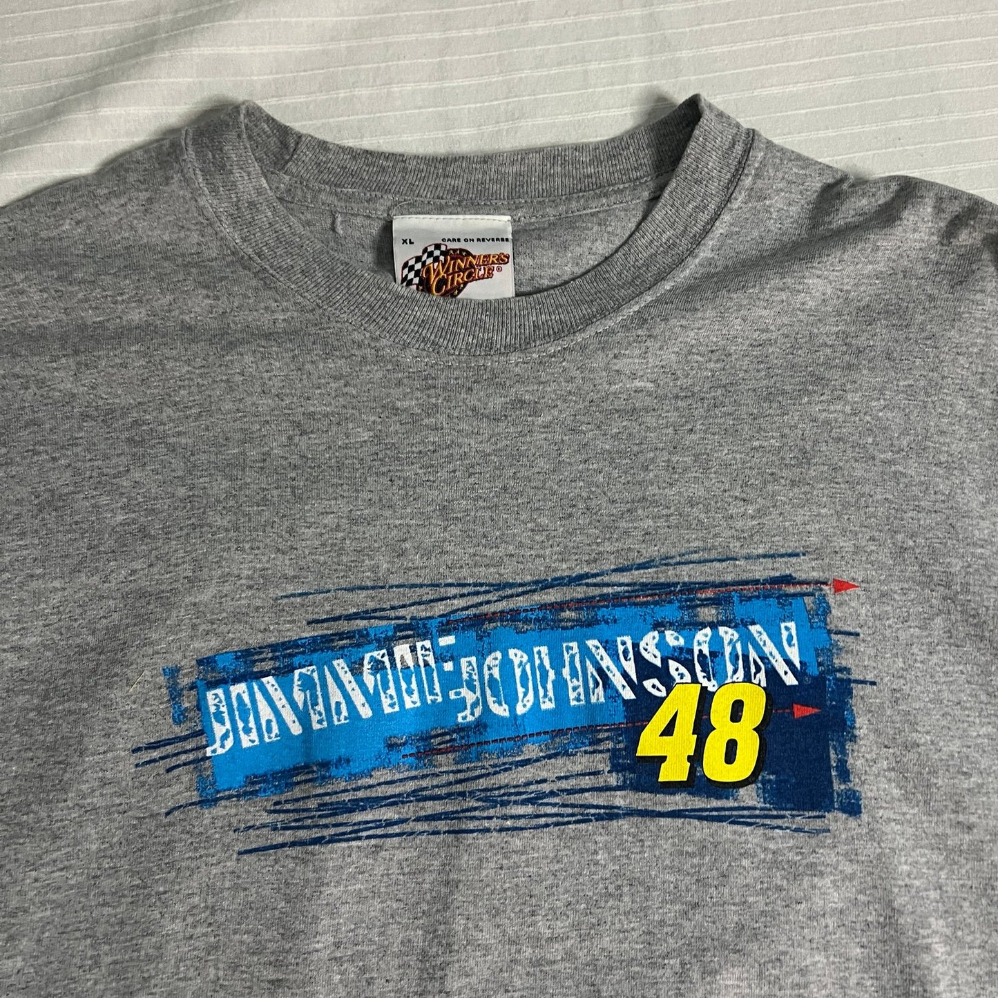 NASCAR Shirt Mens XL Jimmie Johnson Gray Short Sleeve Winners Circle