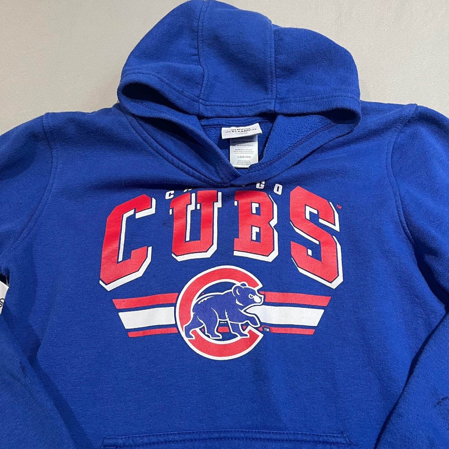 Chicago Cubs Hoodie Kids Youth Large 14/16 Blue Sweat Shirt MLB Pullover