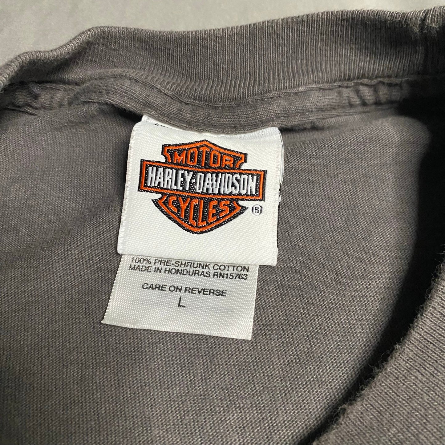 Harley Davidson Shirt Mens Large Cala Florida Gray Short Sleeve Motorcycle Biker