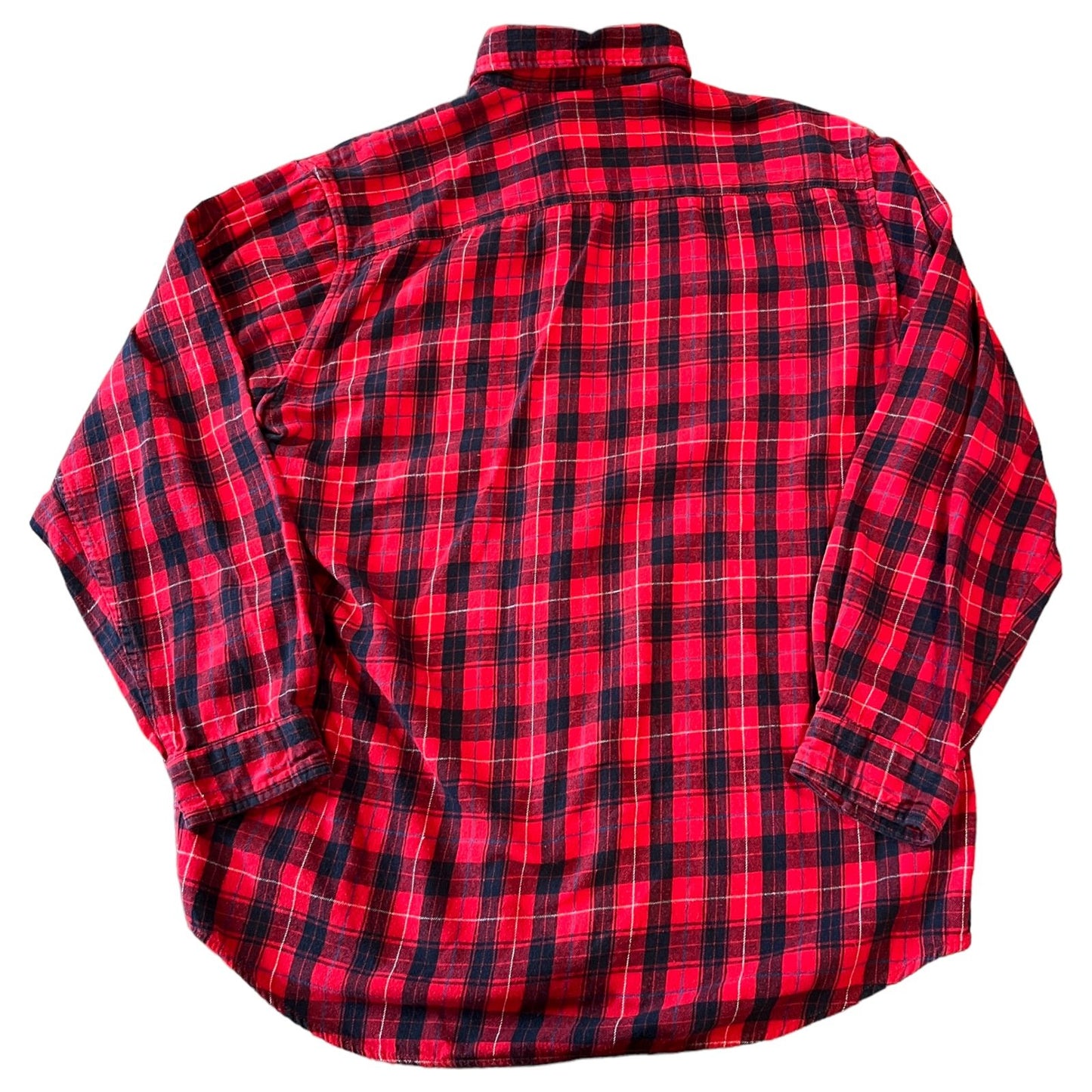 Carhartt Flannel Button Up Shirt Mens Large Plaid Red Lumberjack Workwear